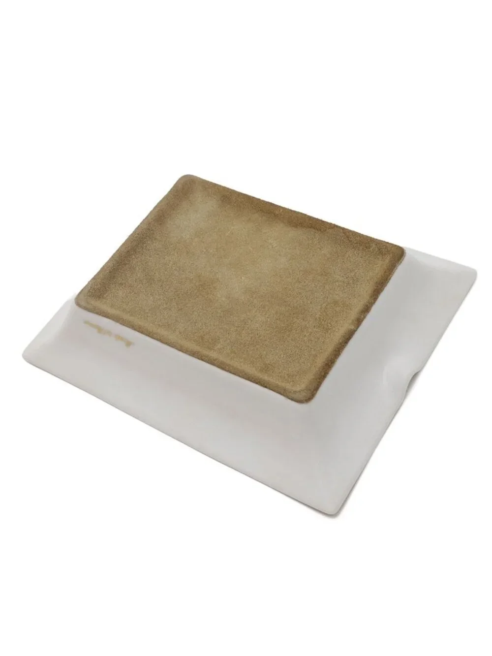 Hermes Ashtray Tray Case Ceramic White Master de Gold